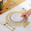 175x Disposable Tableware Plastic Plate For Catering Wedding Gold Rim 3