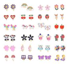 24 Pairs Kids Girls Flower Clip On Earrings Ear Clip Up Props