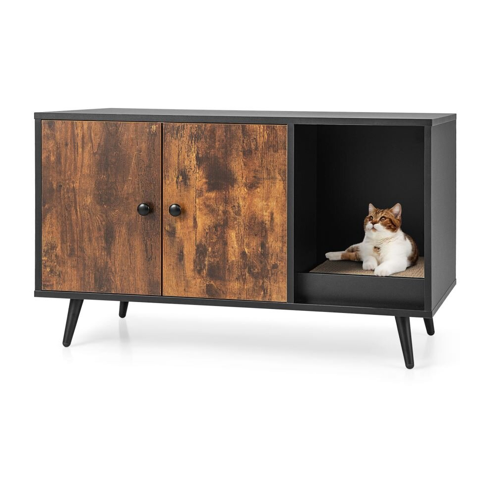 Cat Litter Box Enclosure Cat House Kitty Washroom Wooden Side Table