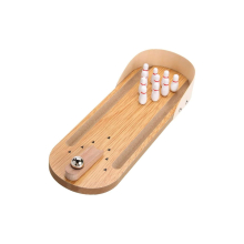 Table Top Mini Bowling Game Set Wooden Board Mini Arcade Desktop Tiny Bowling Shooting Alley, Stress Relief Game For Kids