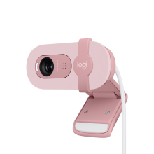 Webcam Logitech Brio 100 Webcam Full HD con privacy, Correzione automatica dell'illuminazione, USB-A - Rosa