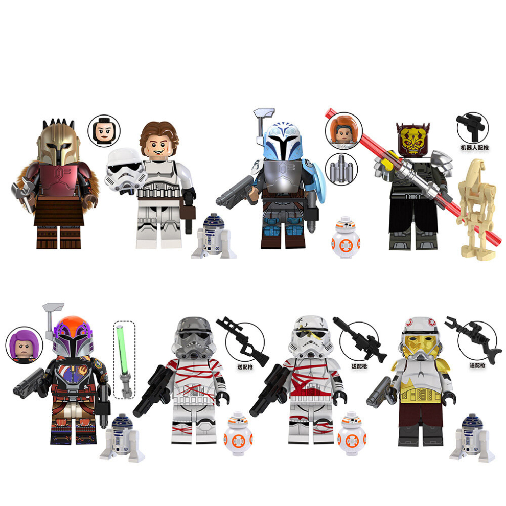 (Style C 8pcs) Commander of the Divine Fox Clones Shock Force's Building Blocks and Humans Minifigures Toys Fit Lego