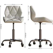 Office Computer Chair White Adjustable PU Faux-Leather