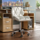 Office Computer Chair White Adjustable PU Faux-Leather 3