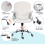 White Home Office Armrest Ergonomic Swivel Chair with Rocking Function 3