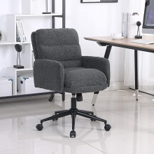 Office Chairs Faux Cashmere Adjustable ComfortableFaux Fur Dark Grey