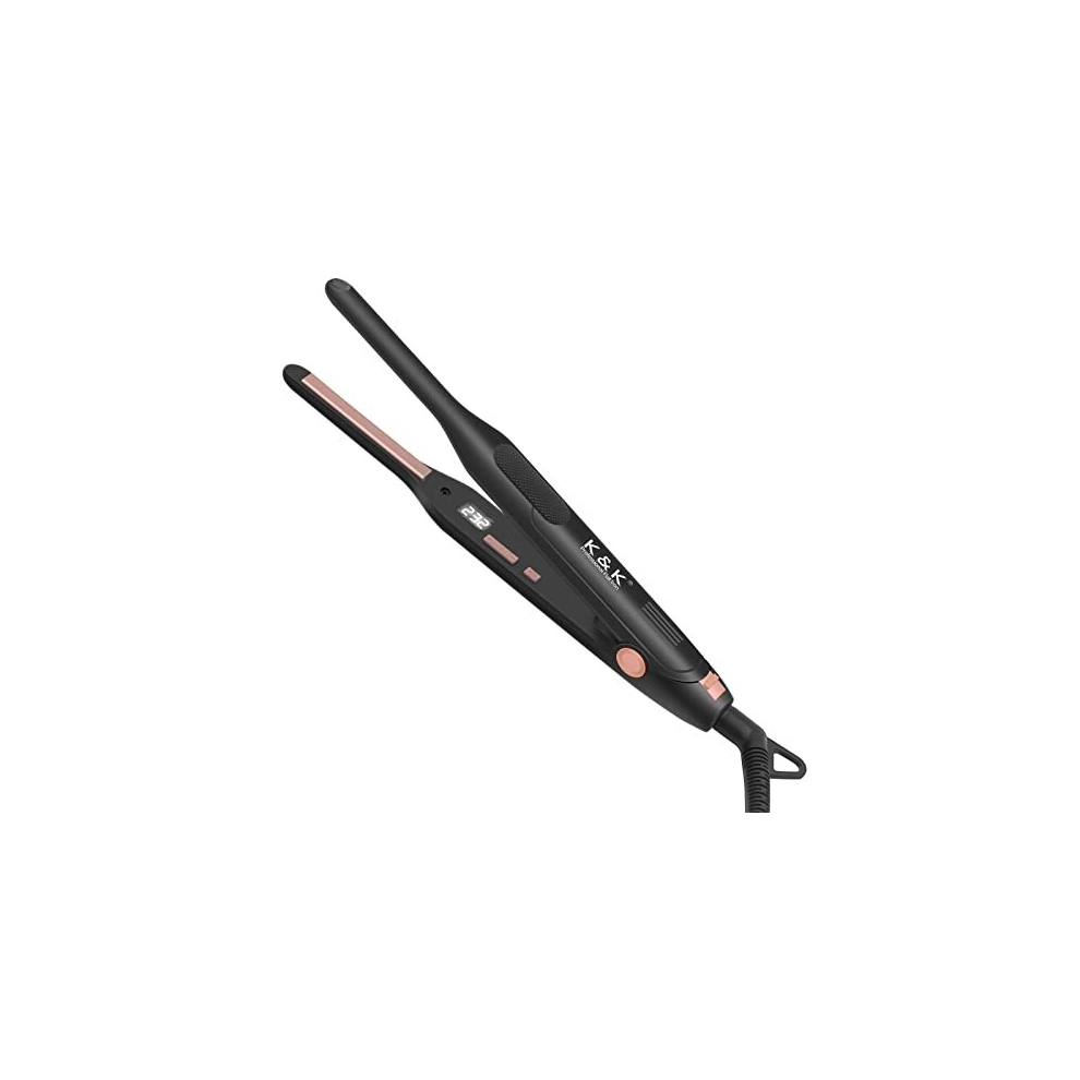 Upgrade Pencil Straighteners Mini Straight and Curler Hair Straightener Thin Ceramic Floating Plate Auto Shut Off Flat Iron for Women Short Hair Men