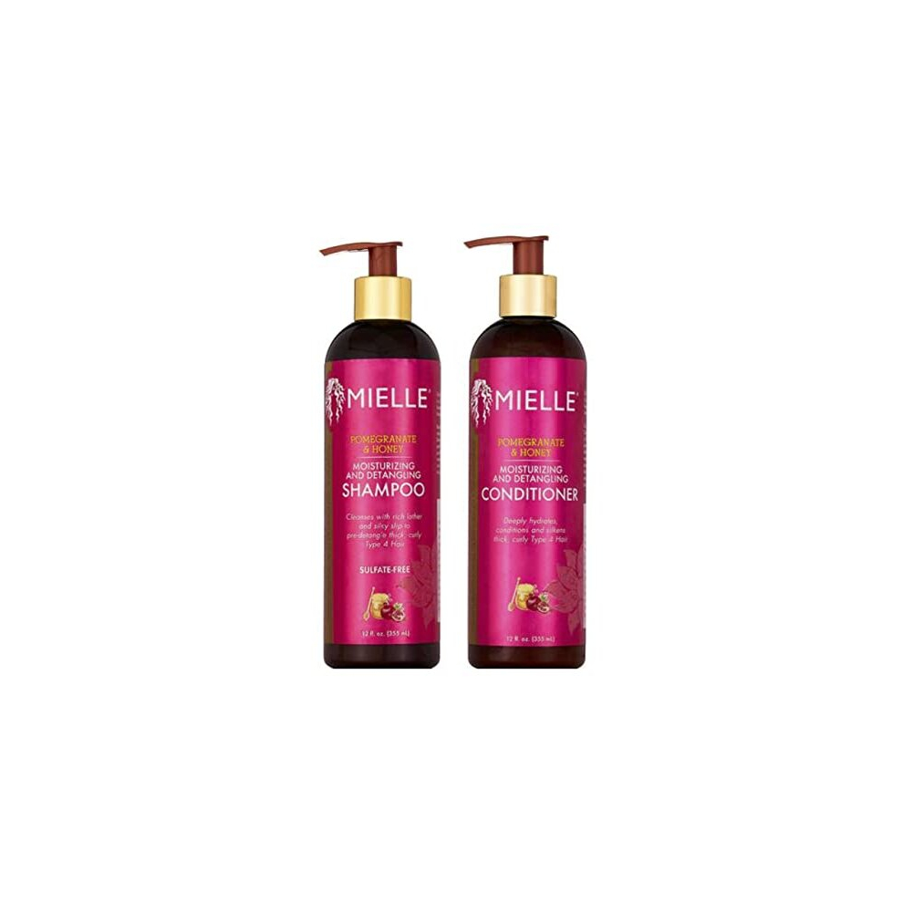 Mielle Pomegranate & Honey Moisturizing and Detangling Shampoo & Conditioner Set (355ml Each)