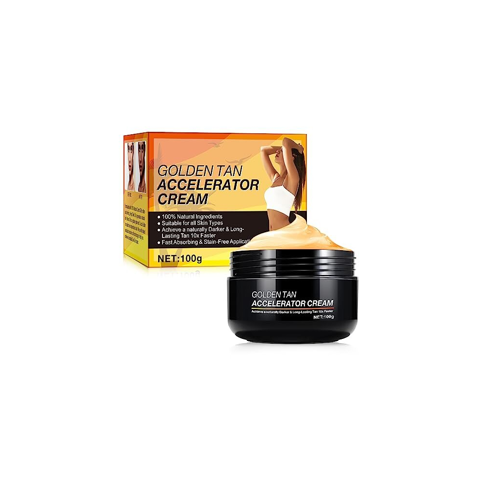 100g Tanning Accelerator Cream, Long-Lasting Rapid Tanning Cream, Effective in Sun-Beds & Outdoor Sun, Achieve a Natural Tan with Natural Ingredients