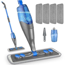 Spray Mops for Cleaning Floors- Floor Mop Microfibre Flat Mop Wet Dry Dust Mop with Refillable 635ML Bottle 4 Washable Pads Sprayer for Hardwood Floor