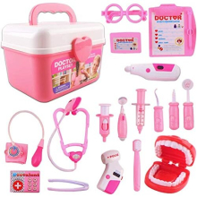 2-in-1 Doctor and Dentist Carrycase Play Set with Lights, Sounds and Over 10 Accessories Included