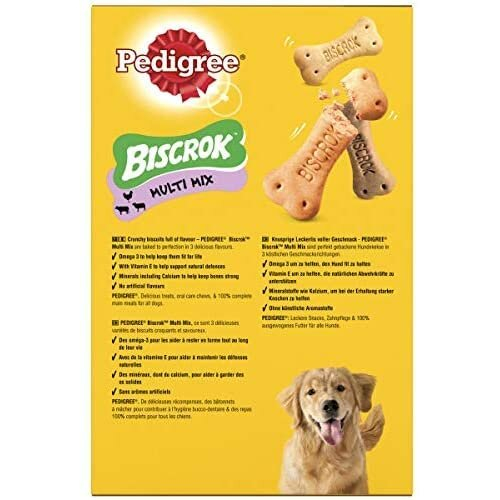 Pedigree Pedigree Biscrok - Bone-Shaped, Multi-Mix Biscuits Dog Treats, Twin Pack, 2 x 500g 2