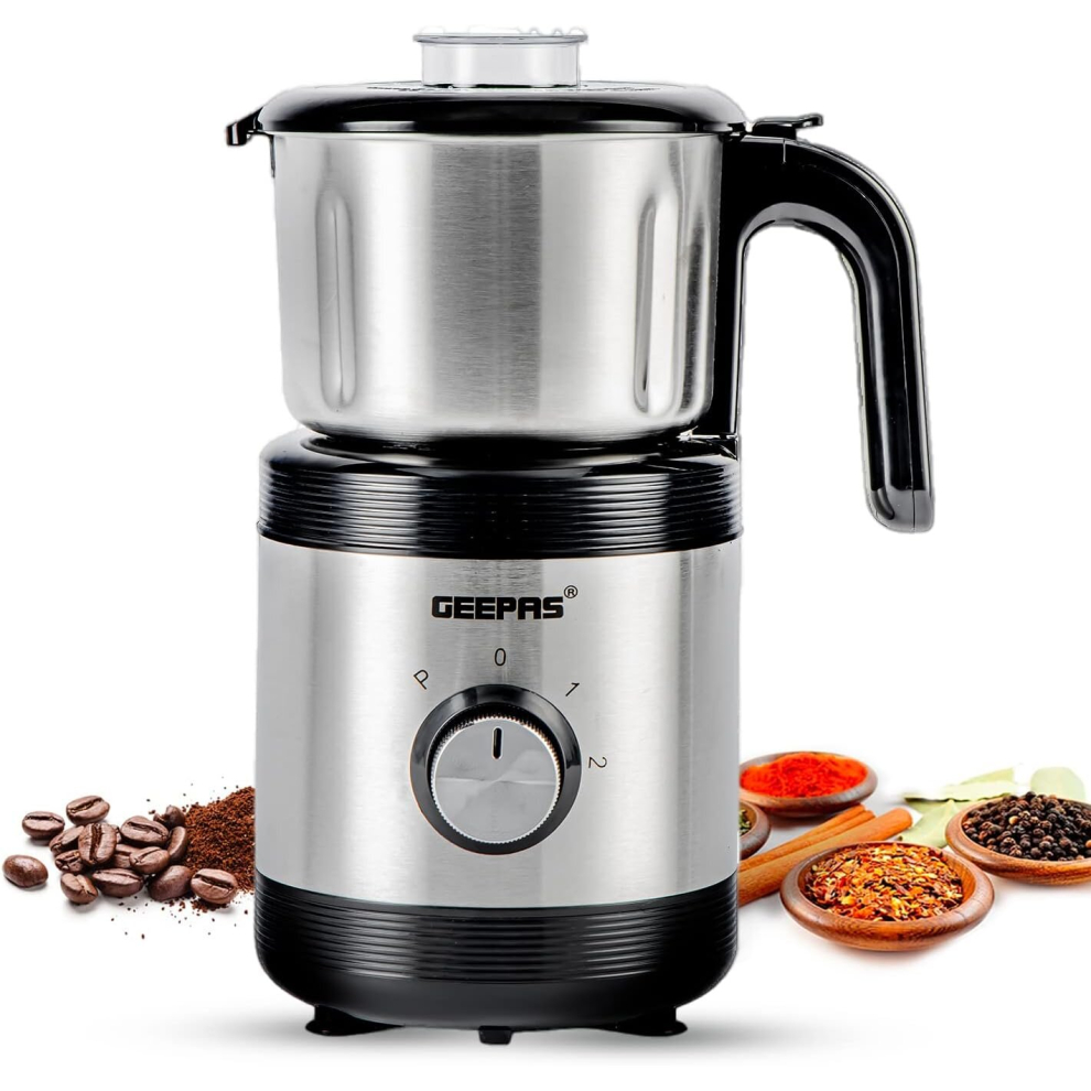 Coffee Grinder Food Processor 450W Electric Wet & Dry Grinder Coffee Mill Stainless Steel Jar，& Blades for Coffee Spice Spices Chutney