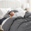 Imperial Rooms (Grey, Double (200 x 200 cm)) Plain Duvet Quilt Cover 3PC Reversible Bedding Set 16