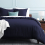 Imperial Rooms (Navy, Single (137 x 200 cm)) Plain Duvet Quilt Cover 3PC Reversible Bedding Set 5