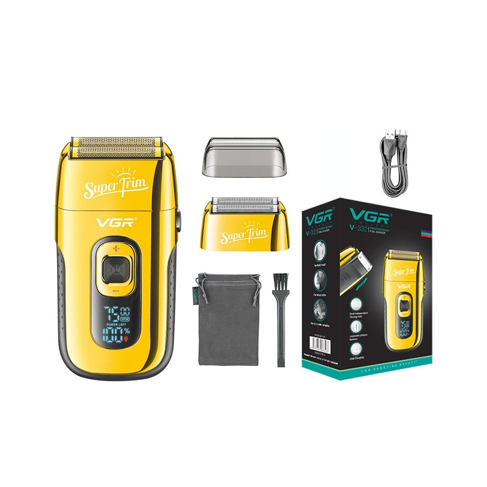 Golden ( With Box) Vgr Electric Razor Electric Shaver Rechargeable Shaving Machine For Men Shaver Beard Razor Beard Trimmer Hair Trimmer V-332