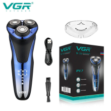 (Black) VGR Electric Shaver Professional Razor Waterproof Beard Trimmer Rotary 3D Floating Shaving Rechargeable Electric for Men V-306
