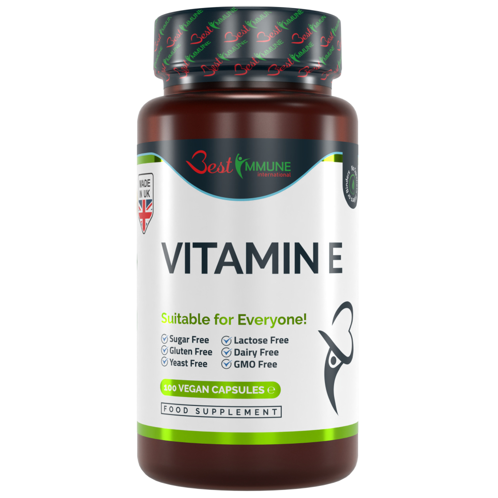 100% Natural Vitamin E 500iu Improved Formula Premium Natural Product Ideal Strength 100 Vegan Capsules Highest bioavailability