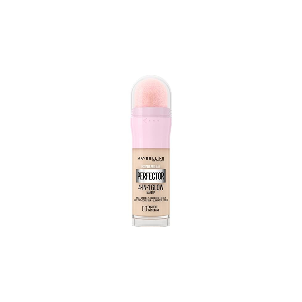 New York Instant Anti Age Rewind Perfector, 4-In-1 Glow Primer, Concealer, Highlighter, Self-Adjusting Shades, Evens Skin Tone with a Glow Finish,