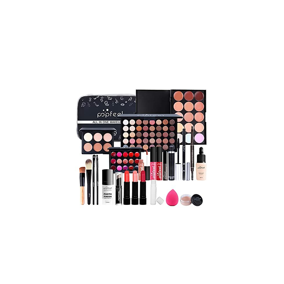 Makeup Gift Set Complete Starter Makeup Kit All-in-One Make Up Kit Lip Gloss Concealer Eyeshadow Palette Highly Pigmented Cosmetic Set for Teenage