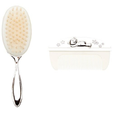 - CG309 C - Birth/Christening Gift Set Brush & Comb Silver Plated - 16.2 x 8.2 x 5.6 cm
