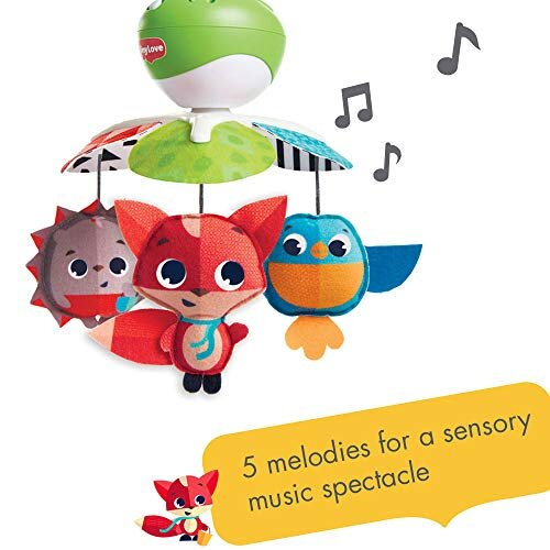 Tiny Love Take Along Mobile, 3-in-1 Baby Mobile for Cot, 0+ Months, Portable Music Mobile for Pram, Multi-Use with 3 Connectors, 5 Melodies, 30 Minutes of 2