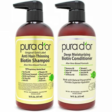 Gold Label Anti-Thinning Deep Moisturizing Therapy Shampoo & Conditioner Set, Clinically Tested Effective Solution, Infused with Organic & Natural