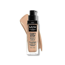 Can't Stop Won't Stop Full Coverage Foundation, Long Lasting, Waterproof, Vegan Formula, Matte Finish, Shade: Natural