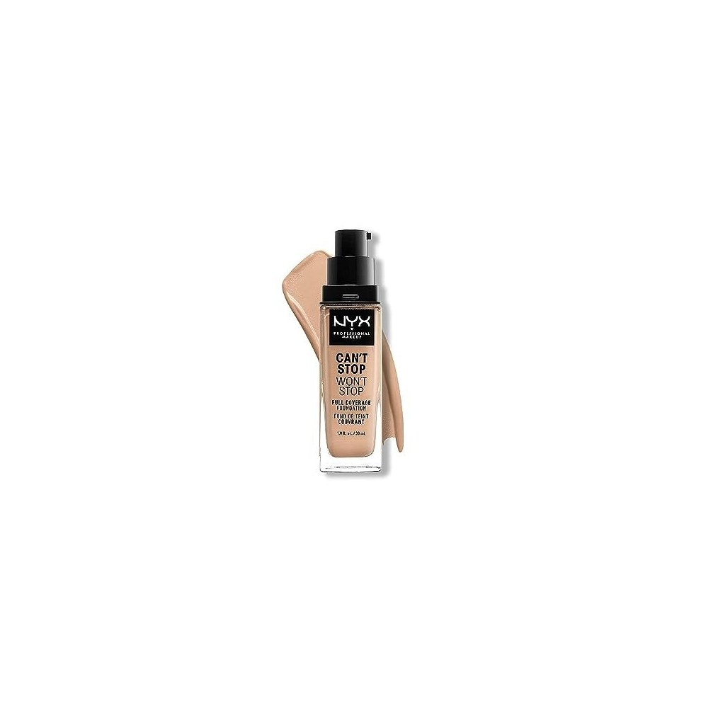 Can't Stop Won't Stop Full Coverage Foundation, Long Lasting, Waterproof, Vegan Formula, Matte Finish, Shade: Natural