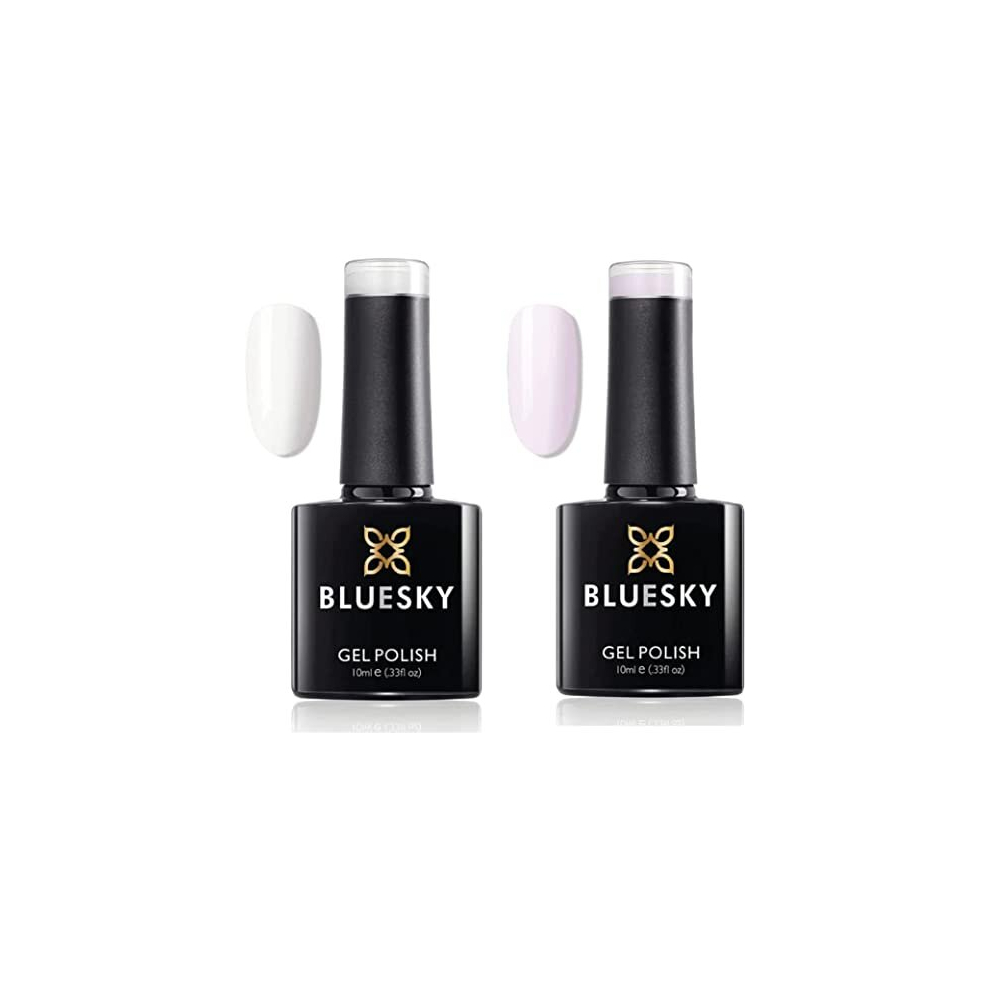 Gel Nail Polishes, French Manicure Set, Studio White 80526 and Clear Pink 80523, Long Lasting, Chip Resistant, 2 x 10 ml (Requires Curing Under UV LED