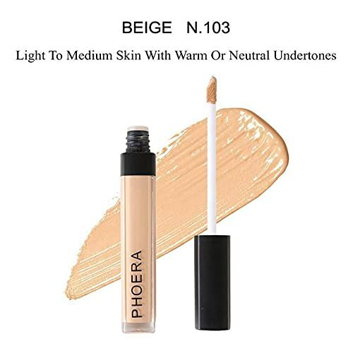 Phoera Foundation Full Coverage Makeup Set - Includes Warm Peach 30ml Matte Foundation, Phoera Concealer (Beige), 6ml Face Primer, 50ml Setting Spray 2