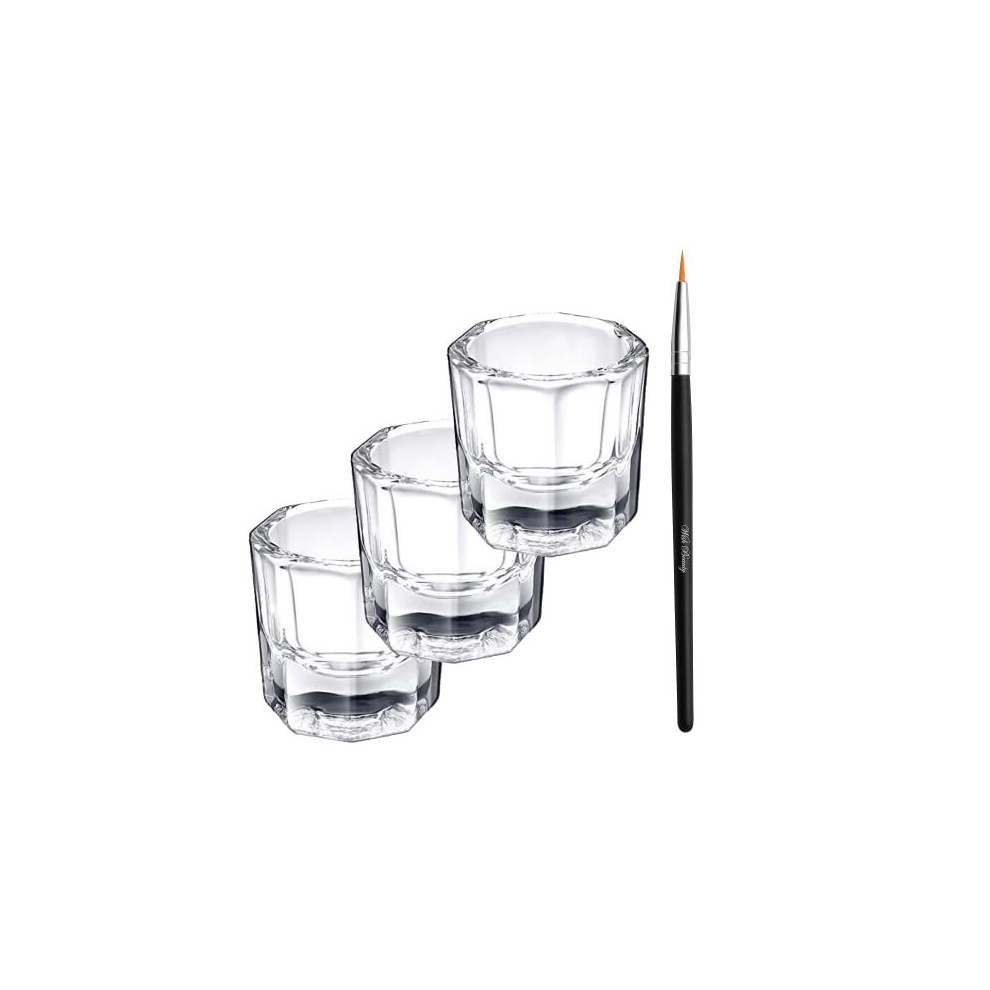 Glamified , Glam 3Pcs Eyelash Eyebrow Tint Mixing Dappen Dish Acrylic + 1 Free Brush