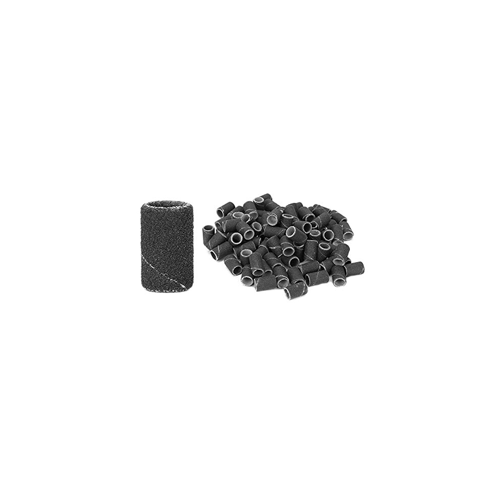 Entatial Black Manicure Sanding Bands, 100Pcs 240 Grit Sanding Bands Surface For Nail Drill(Hq-14 240#)
