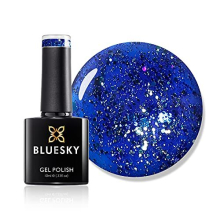Gel Nail Polish, Deep Royal Blue Blz02, Bright, Glitter, Long Lasting, Chip Resistant, 10 ml (Requires Drying Under UV LED Lamp)