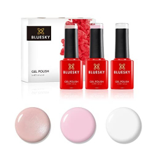 Gel Nail Polish Set, Naked Nudes, Misty D275, Winter Glow 80611, Bare Lingerie 80564, 3 x 5 ml,White, Cream, Pastel, Pink (Requires Curing Under UV or