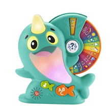 Fisher-Price Linkimals Learning Narwhal: Interactive Toddler Musical Toy with Lights, 135+ Songs & Educational Games (UK English, HRC55)