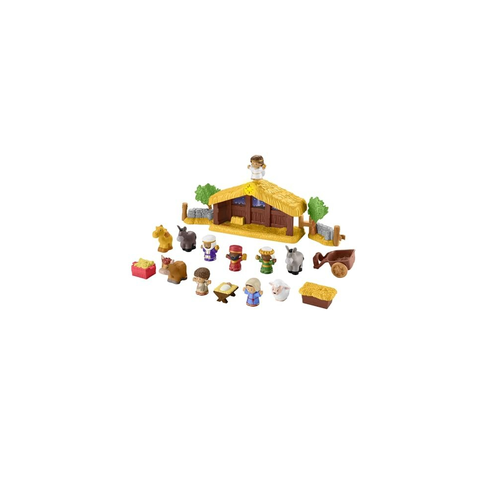 Fisher-Price Little People Toddler Toy Nativity Set with Music Lights and 18 Pieces for Christmas Play Ages 1+ Years