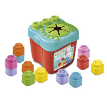 17807 Sensory Bucket, Clemmy Soft Blocks for 6 Months, Building Bricks Washable, Construction Kids, Early Development & Activity Toys, Made in Italy,