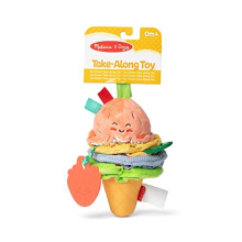Ice Cream Take-Along Clip-On infant toy with sound and vibration - Early development & activity toys - Soft play food baby toys 0 months plus - Baby