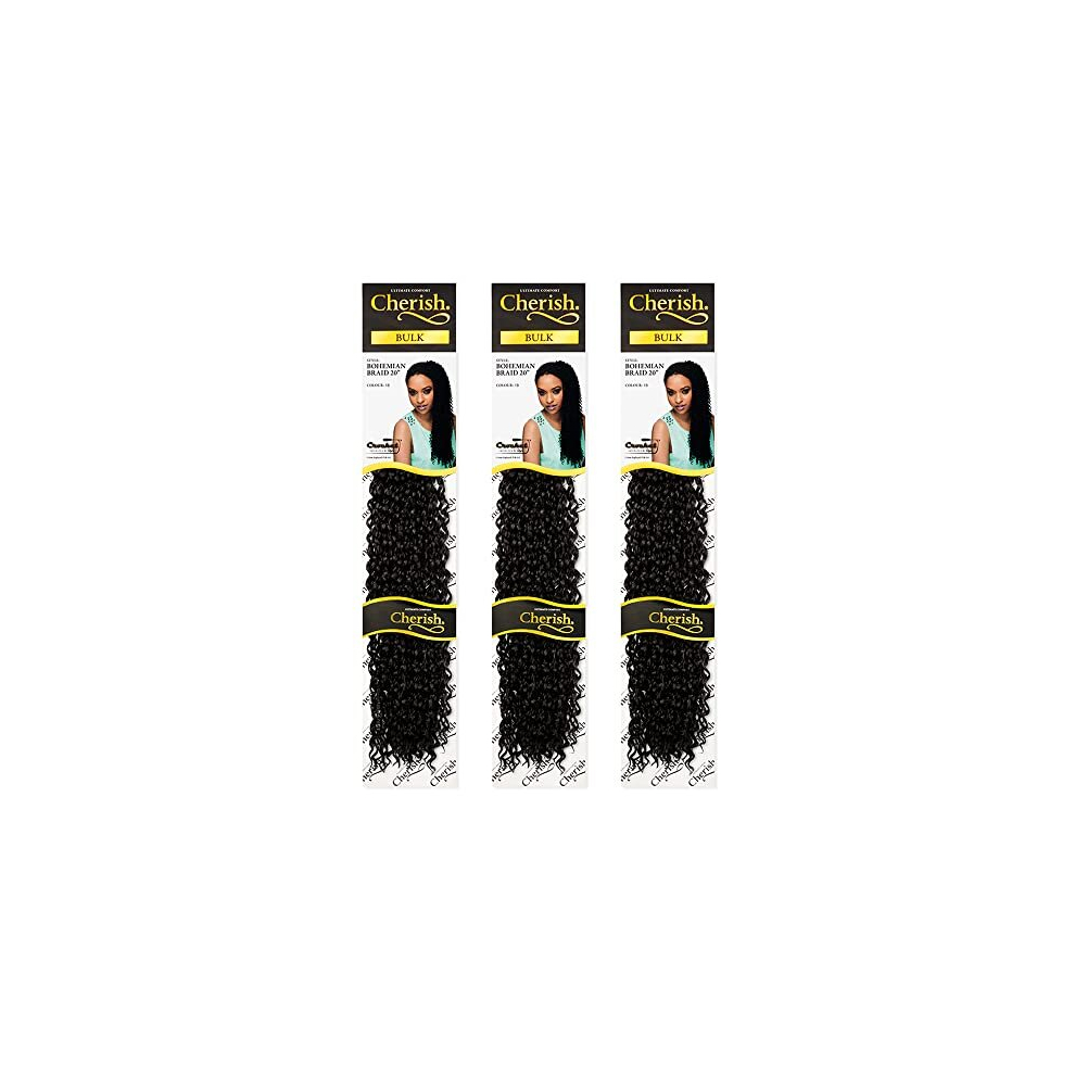 Cherish Unisex Cherish/Bohemian Braid Bulk 20'' / Crochet Hair Braids/Colour - 1B