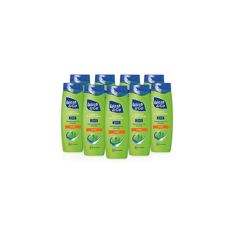 Wash & Go 2 In 1 Sport Shampoo And Conditioner X 9 Bottles