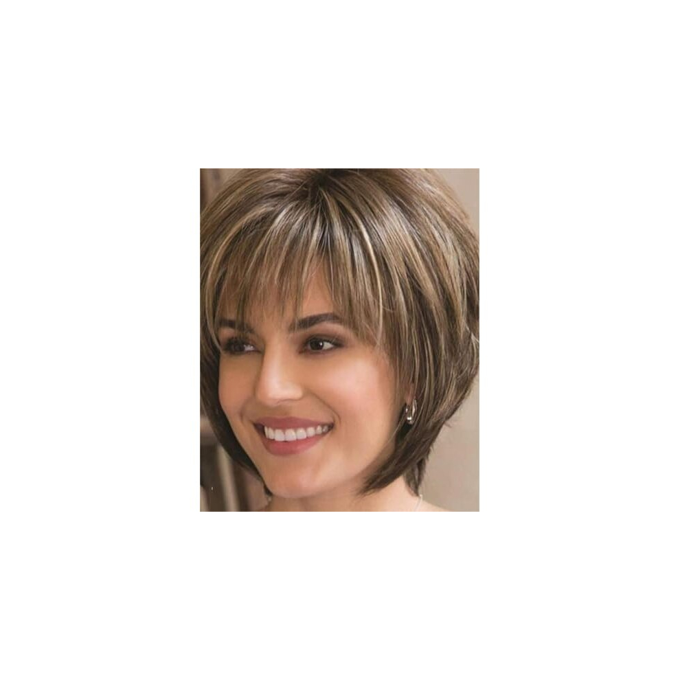 3Zh Triumph Wigs Human Hair Short Wig Pixie Charming Style Short Wave Bob Wig, Wig With Bangs, For White Women, Natural Look Curly Hair Wig Wigs