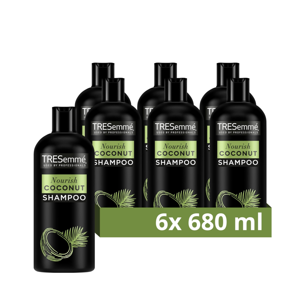 Nourish Coconut Shampoo multipack of 6 for hydrated, soft & smooth hair with coconut essence 680 ml