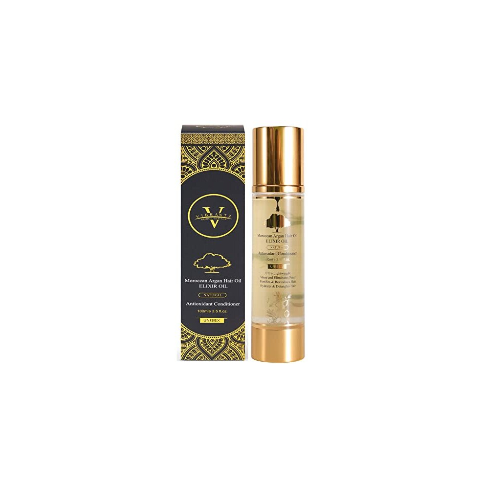 Vibrantz Moroccan Argan Hair Oil With Aloe Vera & Jojoba Seed Oil, Organic Argan Oil For Styling Hair. Beard Oil For Men - Argan Oil For Hair, & For Dry, Over