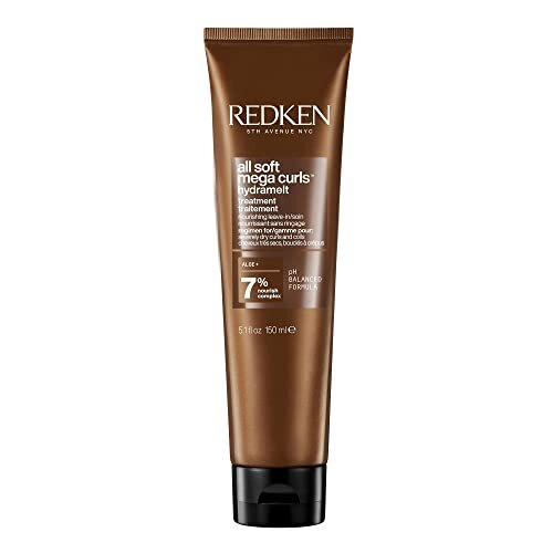 REDKEN All Soft Mega Curls, HydraMelt Leave-In Conditioner Treatment, For Dry Curly, Coily Hair, Nourishes and Adds Bounce, Shine and Definition, Vegan