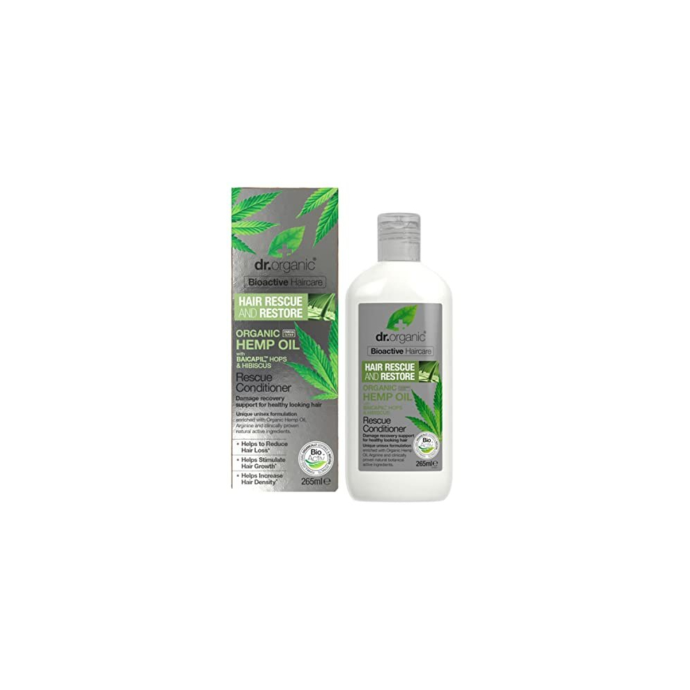 Dr Organic , Organic Hemp Oil Rescue Conditioner Natural Vegan Cruelty Free Paraben & Sls Free 265Ml