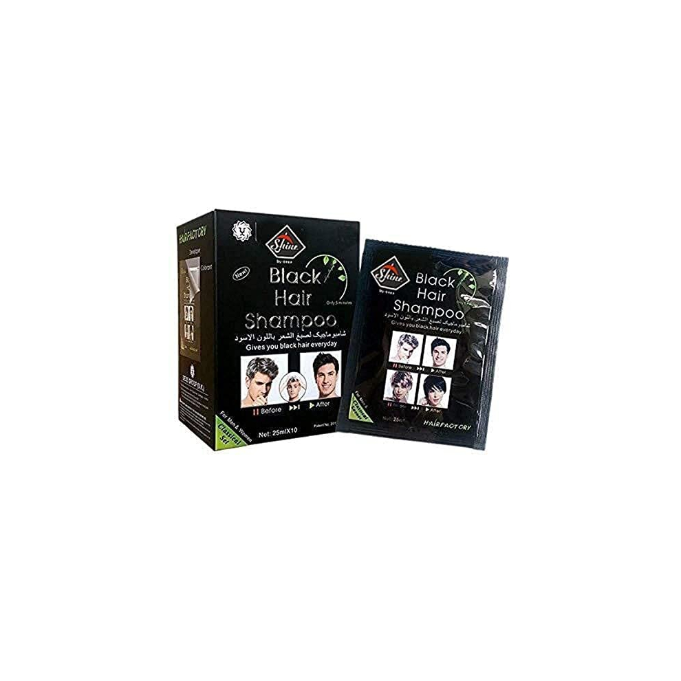 10 PCS Dexe Black Hair Shampoo Instant Hair Dye for Men Women Black Color - Simple to Use - Temporary Hair Dye- Last 30 days - Natural Ingredients,