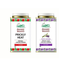 Prickly Heat Cooling Body Powder 140g Twin Pack Classic & Relaxing Lavender (1 of Each)