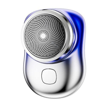 Mini Electric Shaver, Portable Men Electric Shaver USB Rechargeable Men Grooming Razor, Pocket Size Mini Shaver Washable for Travel (Blue)