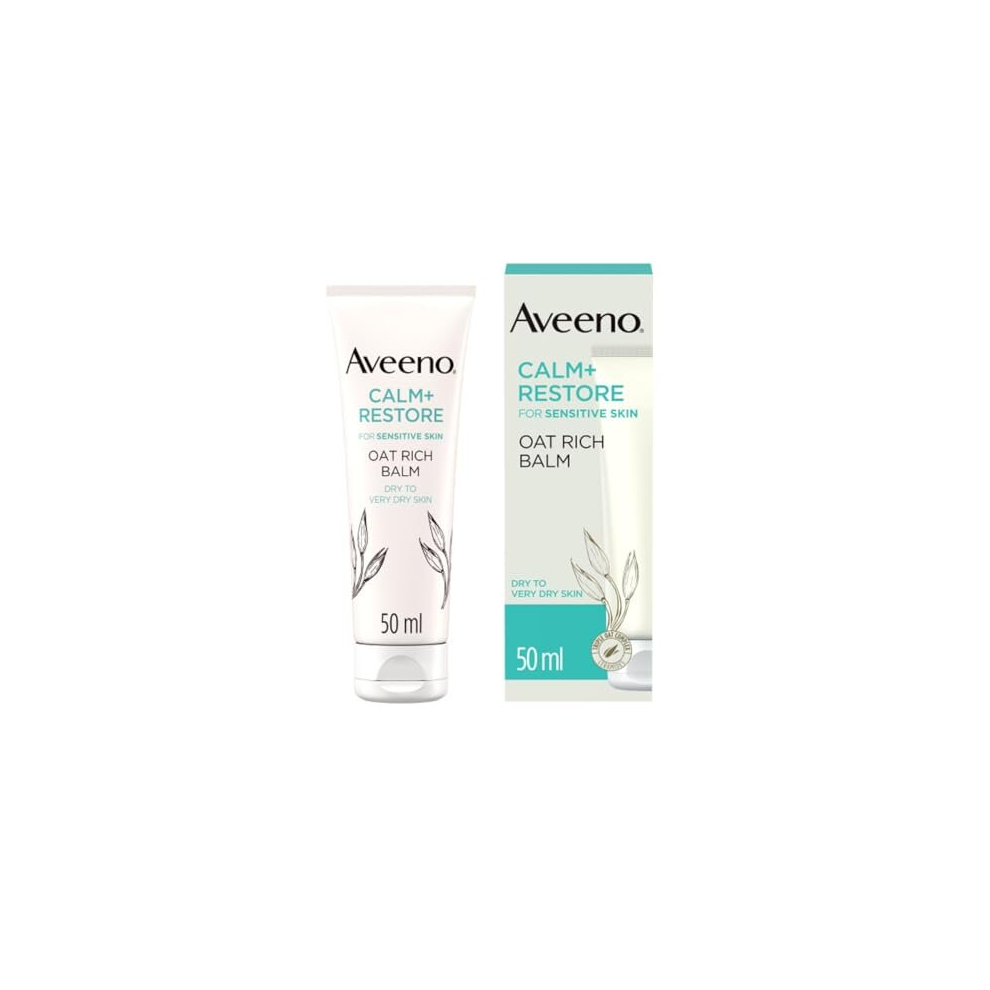 Aveeno Face Calm+Restore Oat Rich Balm, Deeply Moisturises, For Very Dry & Irritated Skin, With Soothing Triple Oat Complex & Ceramides, Unscented, 50Ml